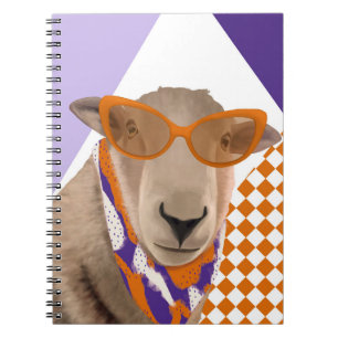 Schattige schaap met bril notitieboek