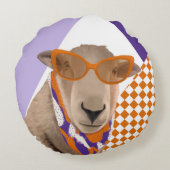 Schattige schaap met bril rond kussen (Achterkant)