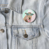 Schattige schaap met bril ronde button 5,7 cm (In situ)