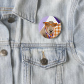 Schattige schaap met bril ronde button 5,7 cm (In situ)