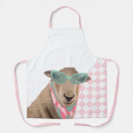Schattige schaap met bril schort (Voorkant)