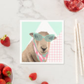 Schattige schaap met bril servet (Insitu)