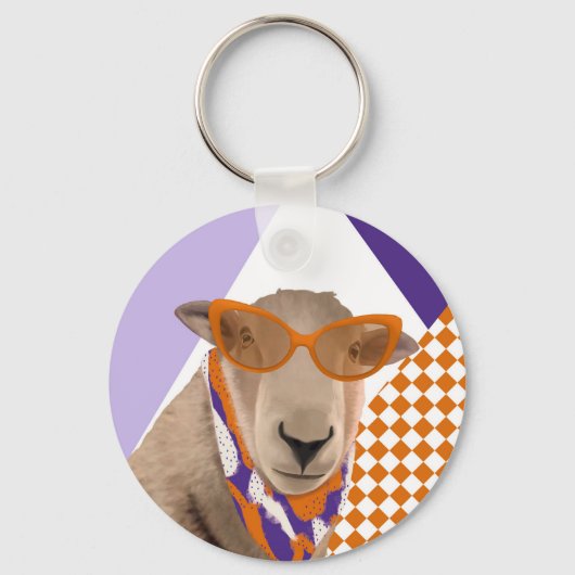 Schattige schaap met bril sleutelhanger (Voorkant)