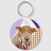 Schattige schaap met bril sleutelhanger (Achterkant)