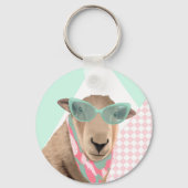Schattige schaap met bril sleutelhanger (Achterkant)