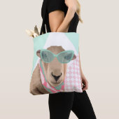 Schattige schaap met bril tote bag (Dichtbij)