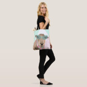 Schattige schaap met bril tote bag (Op model)