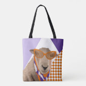 Schattige schaap met bril tote bag (Achterkant)