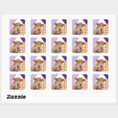Schattige schaap met bril vierkante sticker (Vel)
