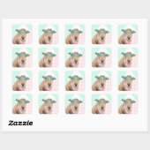 Schattige schaap met bril vierkante sticker (Vel)