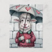 Schattige schaap met paraplu briefkaart (Voorkant)