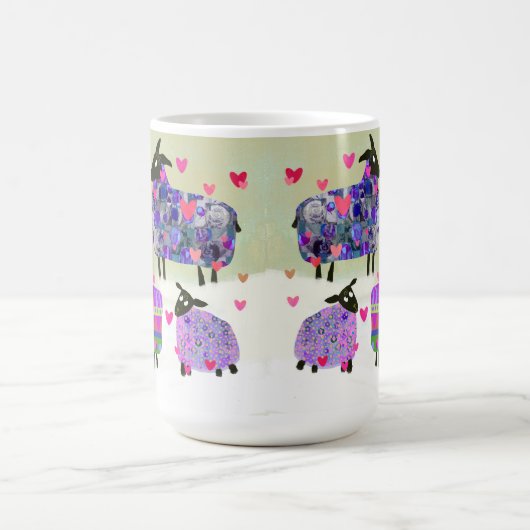 Schattige Schaap Valentijnsdag Keramische Mok (Center)