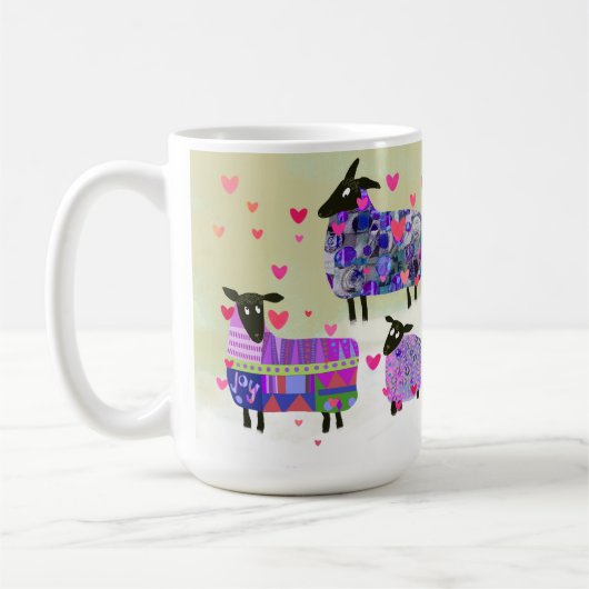 Schattige Schaap Valentijnsdag Keramische Mok (Links)