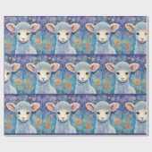 Schattige Schaap voor kinderen in de lente Cadeaupapier (Vlak)