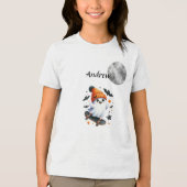 Schattige Schaats Boarding Ghost - Vleermuizen - M Tri-Blend Shirt (Voorkant)