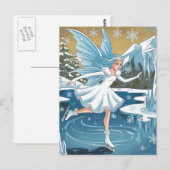 Schattige schaatsfee briefkaart (Voorkant / Achterkant)