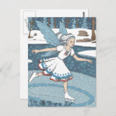 Schattige schaatsfee Snowy Winter Forest Briefkaart (Voorkant / Achterkant)