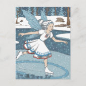 Schattige schaatsfee Snowy Winter Forest Briefkaart (Voorkant)