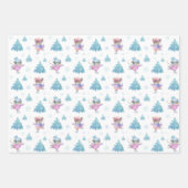 Schattige schaatsmuizen meisje kerst pastel kuwaii inpakpapier vel (Voorkant 3)