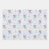 Schattige schaatsmuizen meisje kerst pastel kuwaii inpakpapier vel (Voorkant 2)