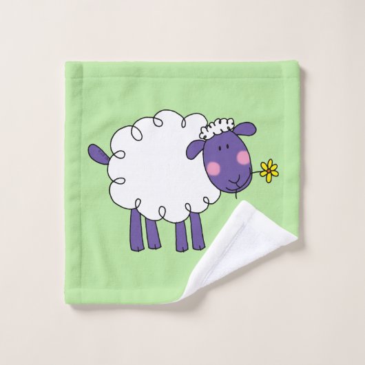 schattige schapen bad handdoek (Wasdoekje)