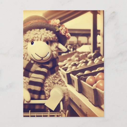 Schattige schapen briefkaart (Voorkant)