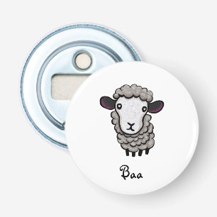 schattige schapen button flesopener