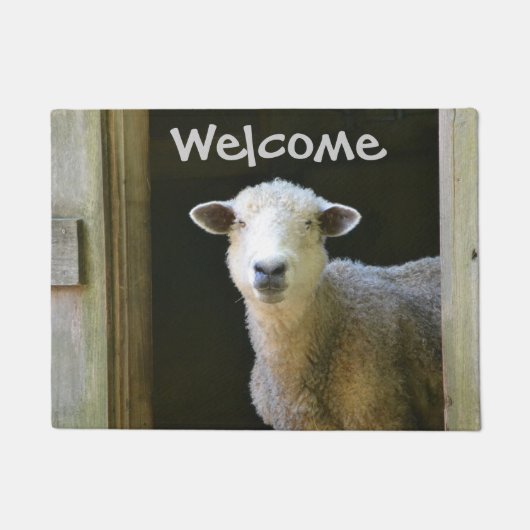 Schattige schapen deurmat (Voorkant)
