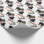 Schattige schapen en lammeren cadeaupapier (Hoek)