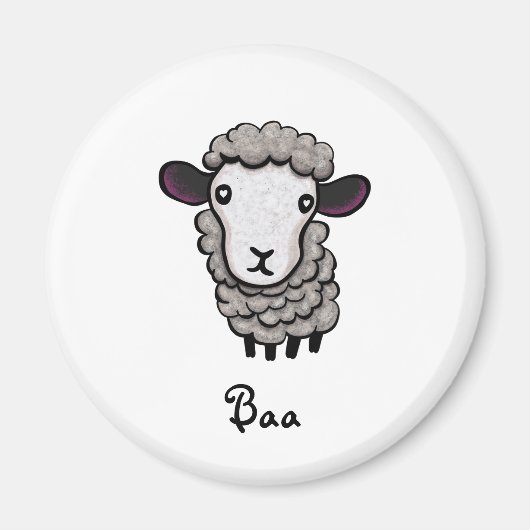 schattige schapen magneet (Voorkant)