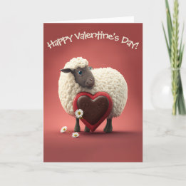 Schattige schapen met Snoep Heart Valentijnsdag Feestdagen Kaart