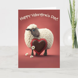 Schattige schapen met Snoep Heart Valentijnsdag Feestdagen Kaart