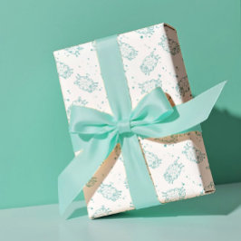 Schattige Schapen – Whimsical Naadloos Patroon Inpakpapier Vel