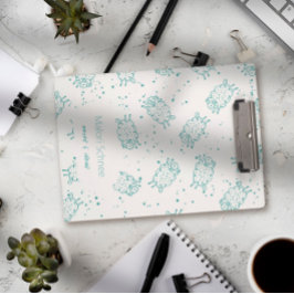 Schattige Schapen – Whimsical Naadloos Patroon Mini Klembord