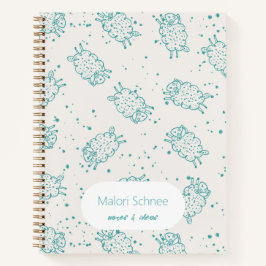 Schattige Schapen – Whimsisch Naadloos Patroon Notitieboek