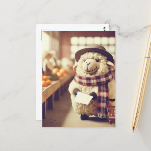 Schattige schapenhandel briefkaart