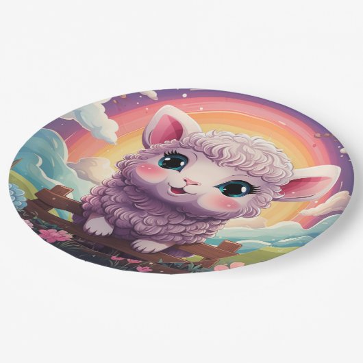 Schattige schapenpapier bord (Gekanteld)