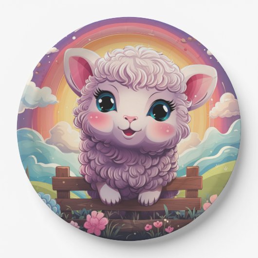 Schattige schapenpapier bord (Voorkant)