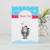 Schattige schapenpapier kunst modern bedankkaart (Staand voorkant)