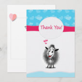 Schattige schapenpapier kunst modern bedankkaart (Voorkant / Achterkant)