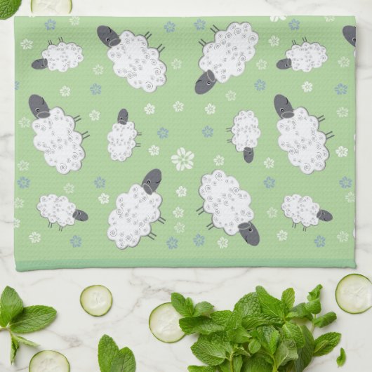 Schattige schapenvlees theedoek (Gevouwen)