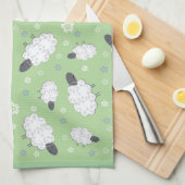 Schattige schapenvlees theedoek (Quarter Fold)