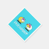 Schattige schapenvriendschapspapier servet (Hoek)