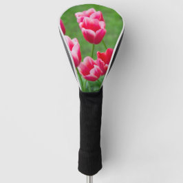 Schattige scharlaken tulpen in de tuin golfheadcover