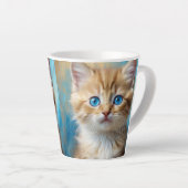 Schattige Schattig kattenportret Latte Mok (Rechterhoek)