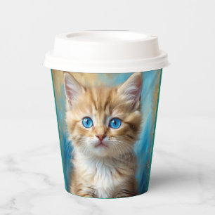 Schattige Schattig kattenportret Papieren Bekers