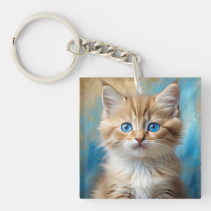 Schattige Schattig kattenportret Sleutelhanger