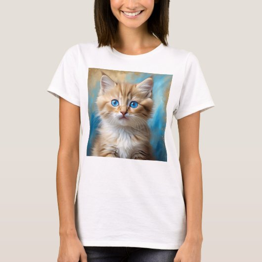 Schattige Schattig kattenportret T-shirt (Voorkant)