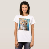 Schattige Schattig kattenportret T-shirt (Voorkant volledig)