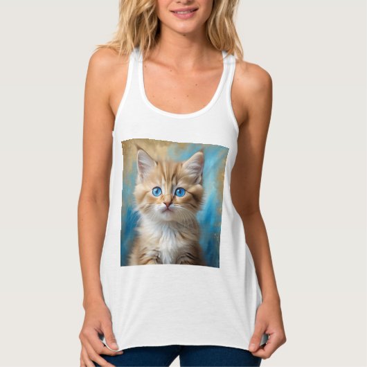Schattige Schattig kattenportret Tanktop (Voorkant)
